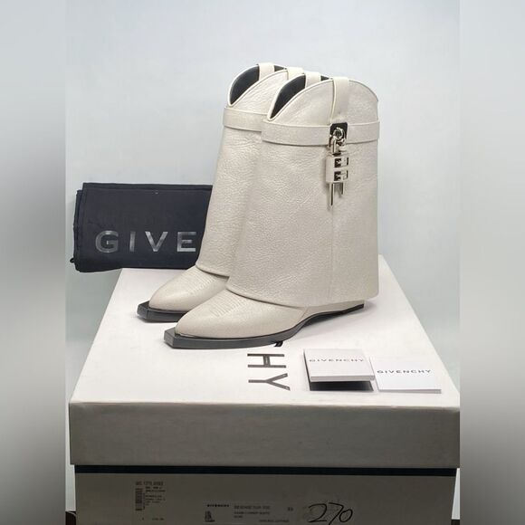 Givenchy Shark Lock Cowboy Ankle Boots In Aged Leather size 39 - Picture 13 of 15